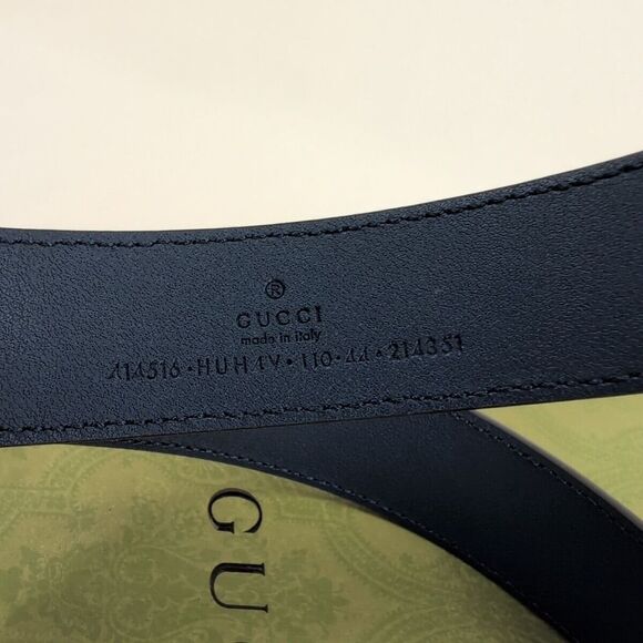 NWT LADIES GUCCI BELT GG MARMONT MONOGRAM LEATHER BLUE PRINT SIZE 110. A52 - Picture 4 of 6